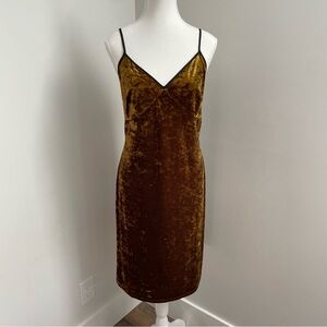 1. State Velvet Burnout Slip Dress Gold Black Grunge Goth